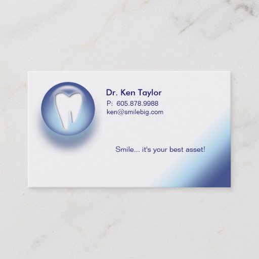Customizable Dental Molar Logo Appointment Business Card Blue