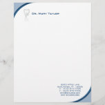 Dental Molar Stationery Blue Curve Logo<br><div class="desc">Dental / dentist letterhead with molar tooth logo and blue curve accent.  Matching business card and sticker available.</div>