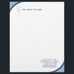 Dental Molar Stationery Blue Curve Logo<br><div class="desc">Dental / dentist letterhead with molar tooth logo and blue curve accent.  Matching business card and sticker available.</div>