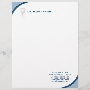 Dental Molar Stationery Blue Curve Logo
