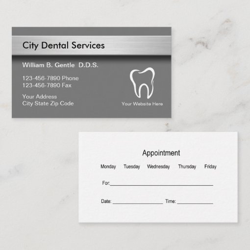 Dental Office Appointment Business Cards Zazzle