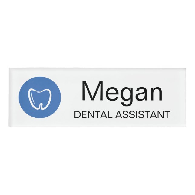 Dental Office Assistant Name Tag Professional  (Front)