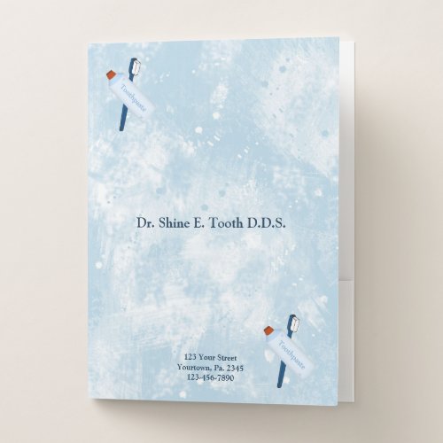 Dental Office Blue Custom Pocket Folders