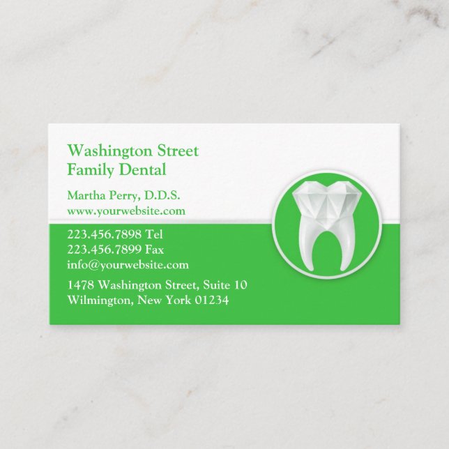 Dental Office Business Card Appointment Template (Front)