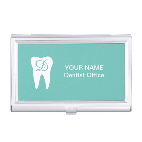 Dental office business card case with tooth logo