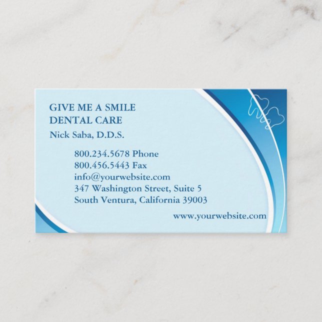 Dental Office Business Card Template (Front)