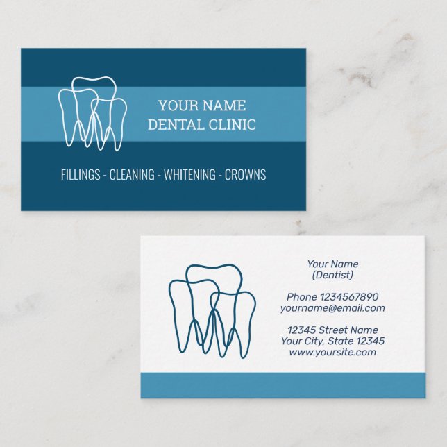 Dental office business card template for dentist (Front/Back)