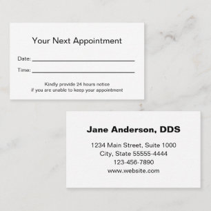 Dental Office Dentist Appointment Reminder Card