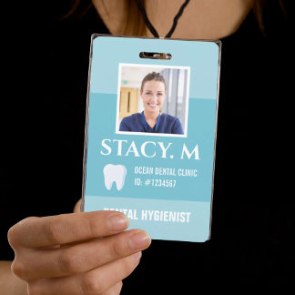 Dental Office Dentist Assistant Hygienist Photo ID Badge