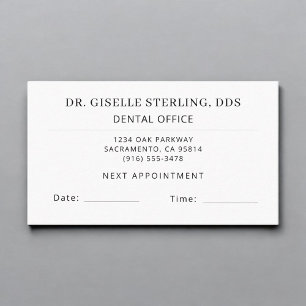 Dental Office Dentist Office Appointment Card