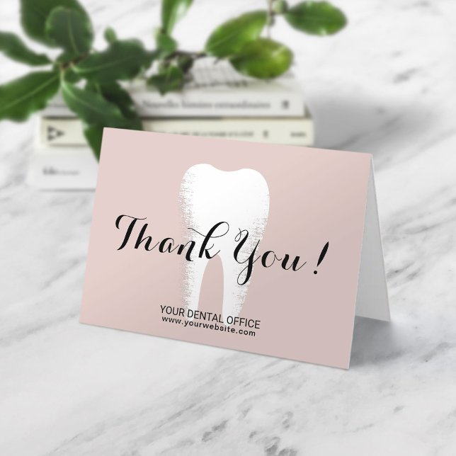 Dental Office Dentist Tooth Blush Pink Thank You (Creator Uploaded)