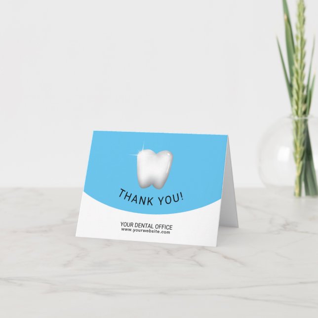 Dental Office Dentist White Tooth Blue Thank You (Front)