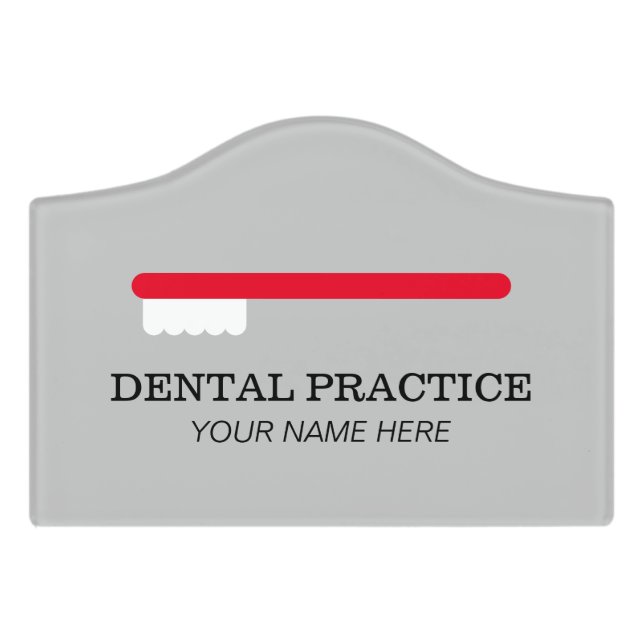 Dental office door sign for dentist practice (Small Crest Front)