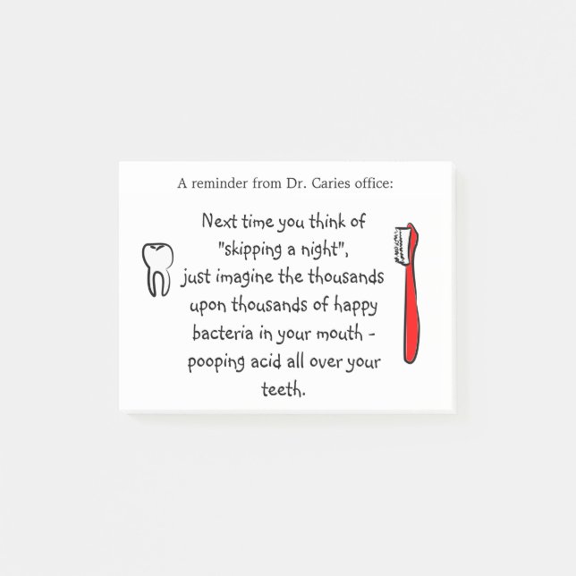 Dental Office Humor - Notes for Patients (Front)