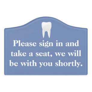Dental Office Instruction Acrylic Wall Plaque Door Sign