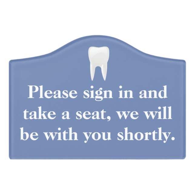Dental Office Instruction Acrylic Wall Plaque Door Sign (Small Crest Front)