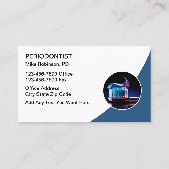 Dental Office Periodontist Business Cards  (Front)
