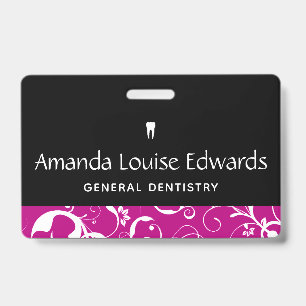 Dental Office Staff Pro Damask Badge