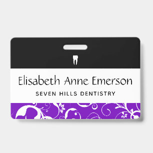 Dental Office Staff Pro Damask Badge