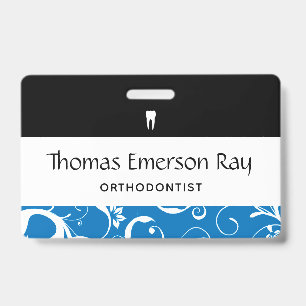 Dental Office Staff Pro Damask Badge