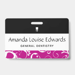 Dental Office Staff Pro Damask Badge