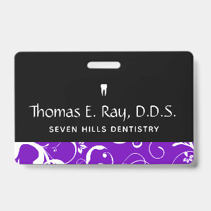 Dental Office Staff Pro Damask Badge