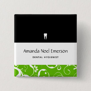 Dental Office Staff Pro Damask Button