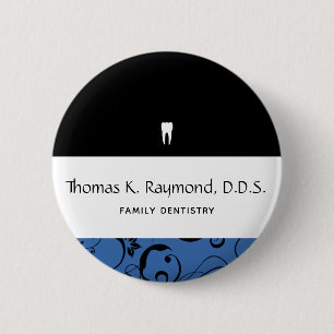 Dental Office Staff Pro Damask Button