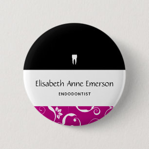 Dental Office Staff Pro Damask Button
