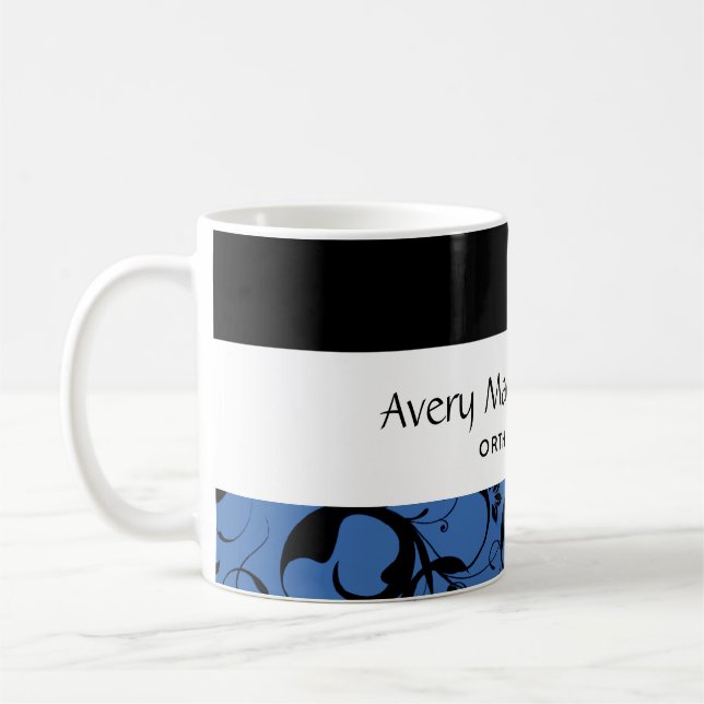 Dental Office Staff Pro Damask Coffee Mug (Left)