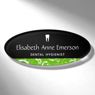 Dental Office Staff Pro Damask Name Tag