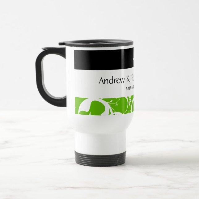 Dental Office Staff Pro Damask Travel Mug (Left)