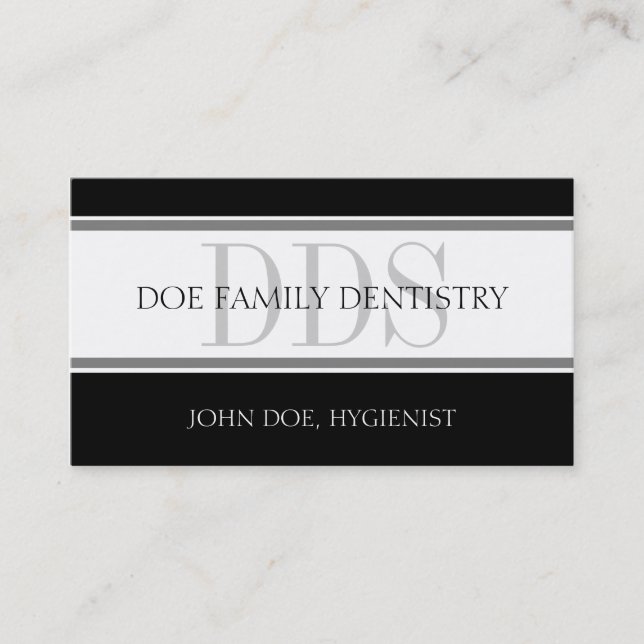 Dental Office Stripes DDS - Available Letterhead - Business Card (Front)