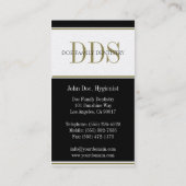 Dental Office Stripes DDS White/Gold Paper Business Card (Back)