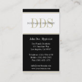 Dental Office Tan Stripes DDS White Business Card (Back)