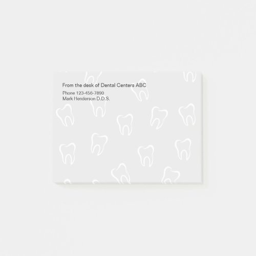 Dental Office Tooth Pattern Sticky Notes