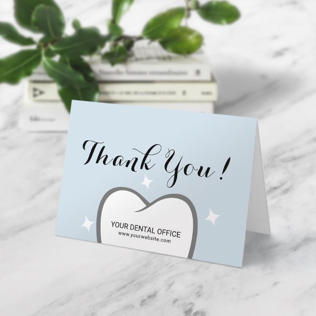 Dental Office White Tooth Dentist Thank You Card (Creator Uploaded)