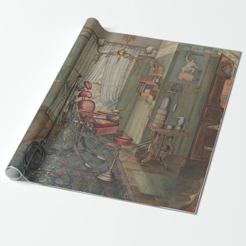 Dental Operating Room Watercolor Gouache Vintage Wrapping Paper