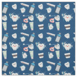 Dental Pattern - Dark Blue Fabric