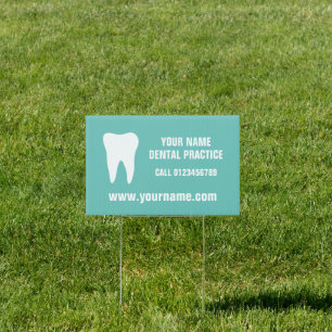 Dental practice advertising lawn sign for dentist