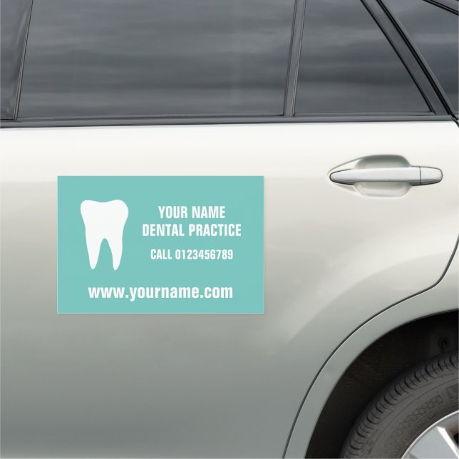 Dental practice car magnet for dentist (In Situ)