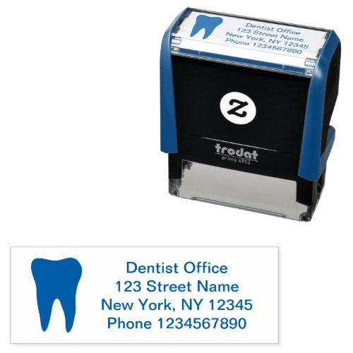 Dental practice dentistry office tooth logo custom self_inking stamp