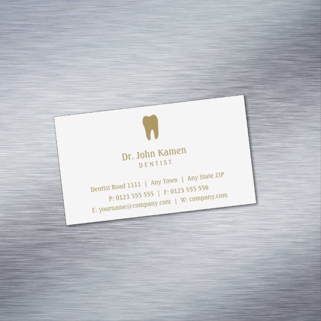 Dental Practice | Golden Dentis Business Card Magnet (In Situ)