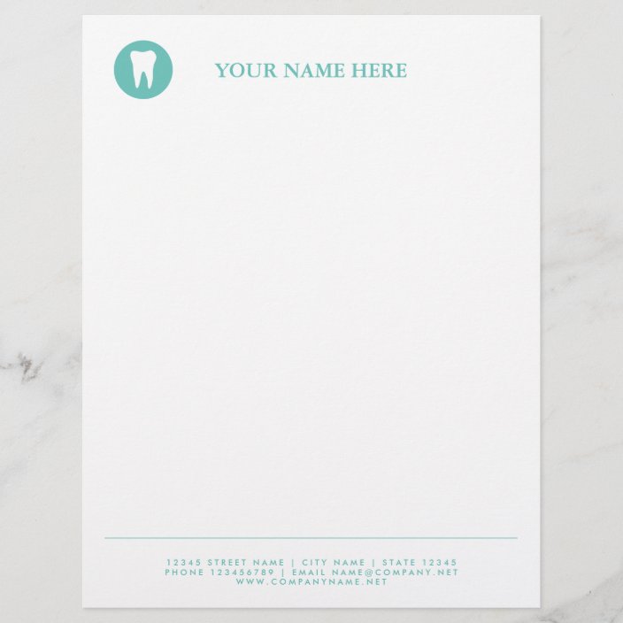 Dental Practice Letterhead Template And Tooth Logo Zazzle Com