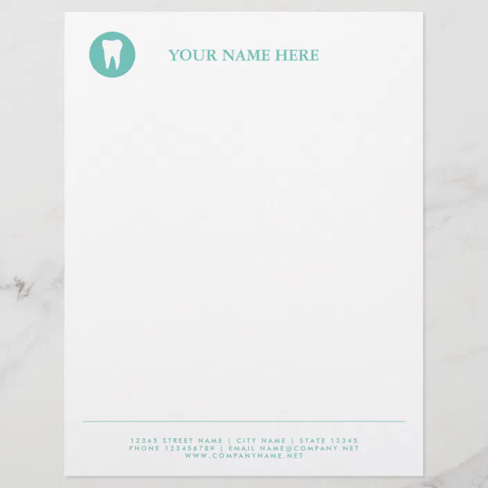 Dental Practice Letterhead Template And Tooth Logo Zazzle Com