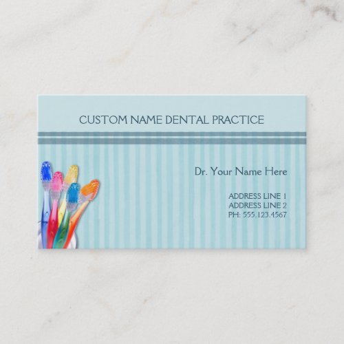Dental Practice Toothbrush Stripes Business Cards