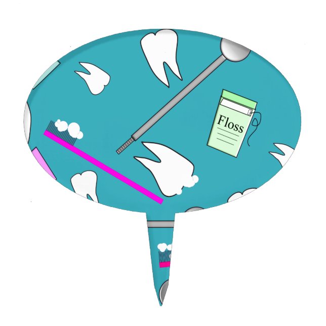 Dental Profession Tools Design Cake Topper (Front)