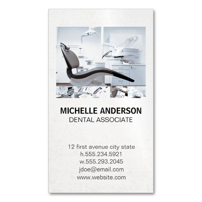 Dental Professional | Dentist Office Business Card Magnet (Front Vertical)