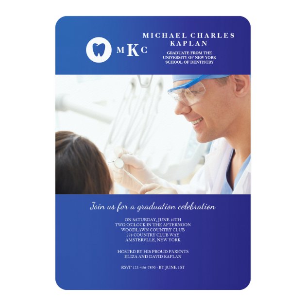 Dental Professional Photo Graduation Invitation