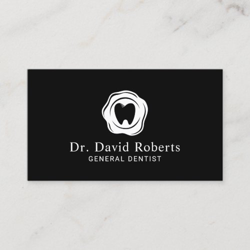 Dental Professional Tooth Stamp Logo Dentist Business Card